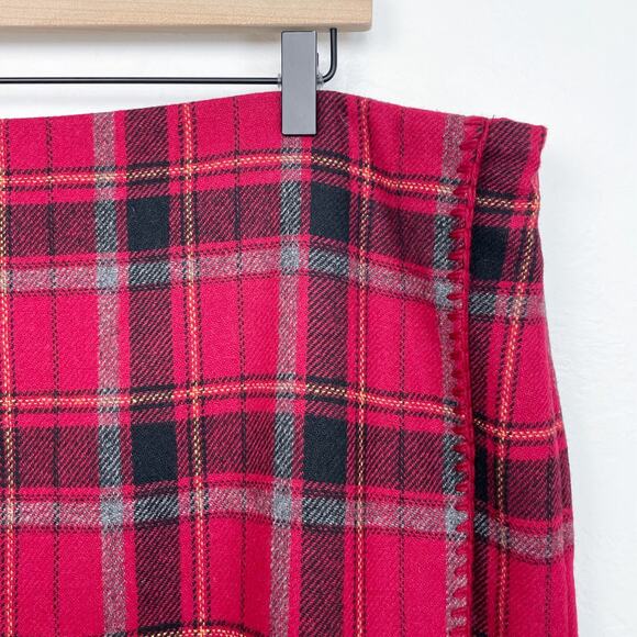 Eddie Bauer Wool Blanket Plaid Faux Wrap Mini Skirt NWT - Picture 2 of 5